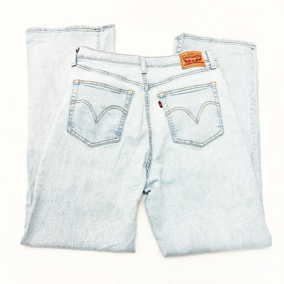 Levi's Ribcage Boot Light Wash Button Fly Denim Bootcut Jeans Size 32 - Picture 5 of 9